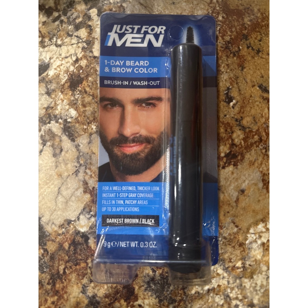 Just For Men 1-Day Beard & Brow Color Darkest Brown Black 0.3oz Temporary Dye